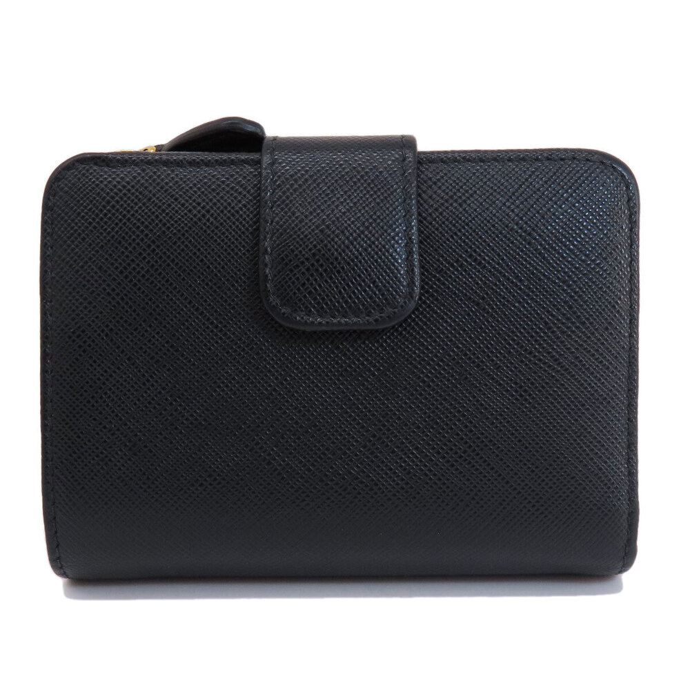 Prada fold Saffiano purse Leather coin Bi Wallet